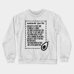 Avocado Toast Facts Funny Cute Vegan Graphic Gift Fun Meme Crewneck Sweatshirt